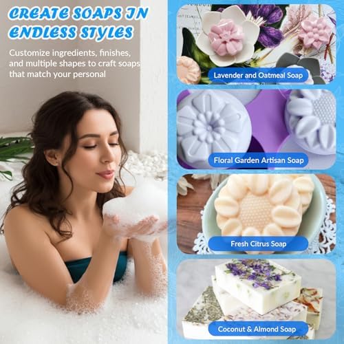 HKNMTT 3Pcs Soap Molds 6-Cavity Multi-Design Silicone Mold for DIY Craft