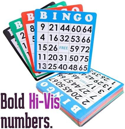 Royal Bingo Supplies Jumbo 12" Tall Bingo Game Set for Adults, Seniors, Family & - 100 Cards 500 Chips 75 Balls, XL Roller Cage & Board
