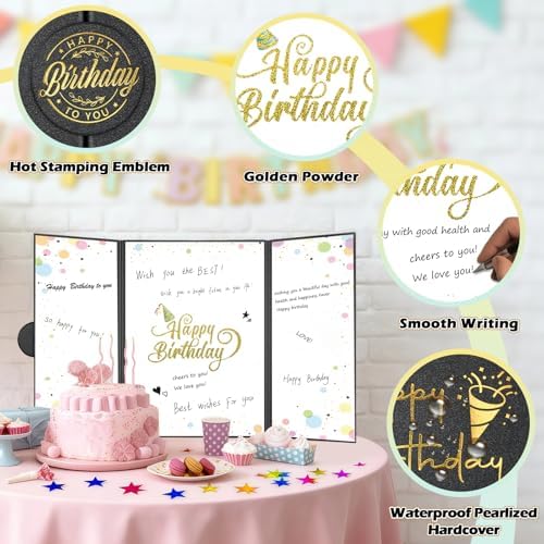 Black Gold Birthday Party Decorations, Happy Birthday Signature Board