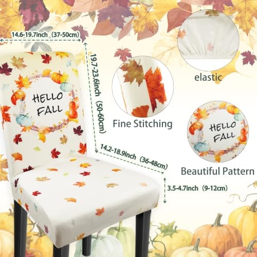 Fall Chair Covers Set of 4 Pumpkin Chair Back Covers