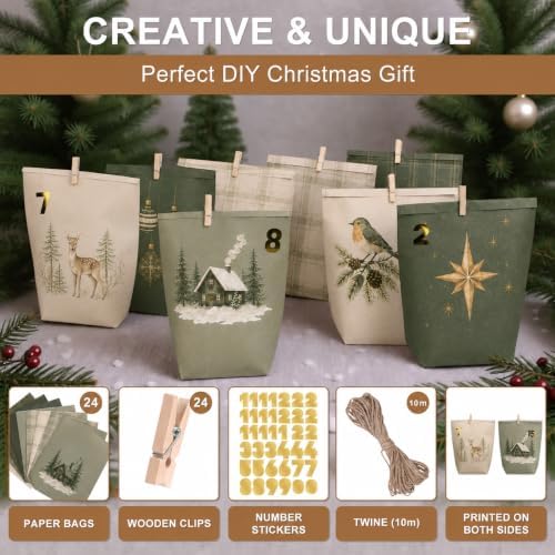 Yinsun Advent Calendar 2026, 24 Christmas Empty Calendars to Fill