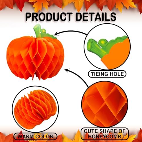 Fall Paper Pumpkins Honeycomb 8.6Inch