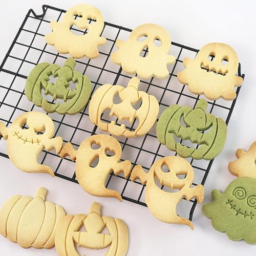 10Pcs Halloween Ghost Cookie Cutters DIY Mix Match Ghost Face Baking Molds