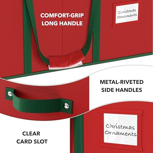 Simple Houseware 128 Christmas Ornament Storage Box with Adjustable Divider