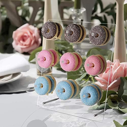 weddingwish Clear Donut Stands, Acrylic Donut Wall Display Stand, 2 Pack Donut Board for Dessert Table, Bagel Doughnuts Holder for Party Birthday Gathering