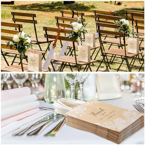 Fuutreo 100 Pack Wedding Gift Bags Bulk for Guests, Vintage Lace