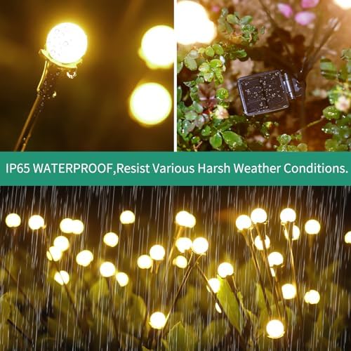 vignuto Solar Lights Outdoor Waterproof,6 Packs 48LED, Garden Decor, Patio Decor, Firefly Lights Solar Outdoor, Unique Gifts for Women