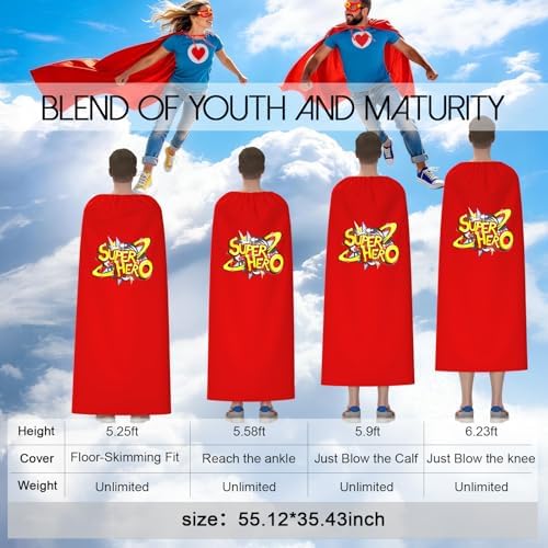 iROLEWIN Adult Super-Hero-Capes and Masks as Halloween Superhero Costumes