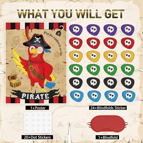 WERNNSAI Pirate Party Game for Kids Boys Pirate Party Decorations
