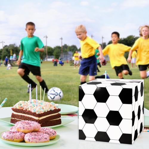 Soccer Card Box Sports Party Favors Post Box Cardboard Receiving Money Holder for Soccer Theme Wedding Reception, Baby Showers, Anniversary, Birthday Party, Graduation Table Centerpiece Decorations