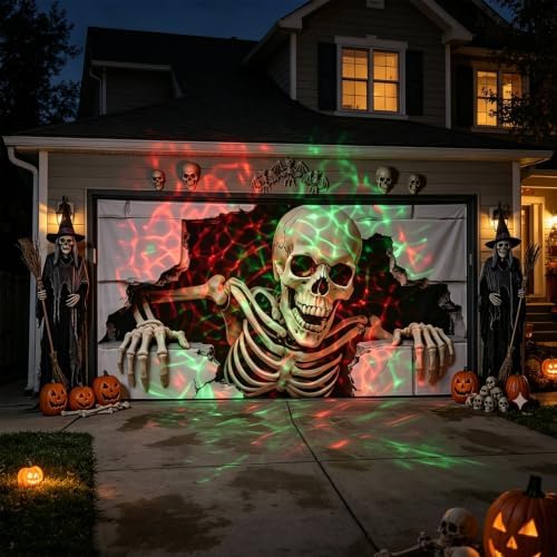 6 x 13 ft Halloween Garage Door Cover, Halloween Decorations Outdoor Hanging Banner Garage Buddy Backdrop for Home Wall Decor Holiday Spooky Party Photo Backgrounds Window Decoration