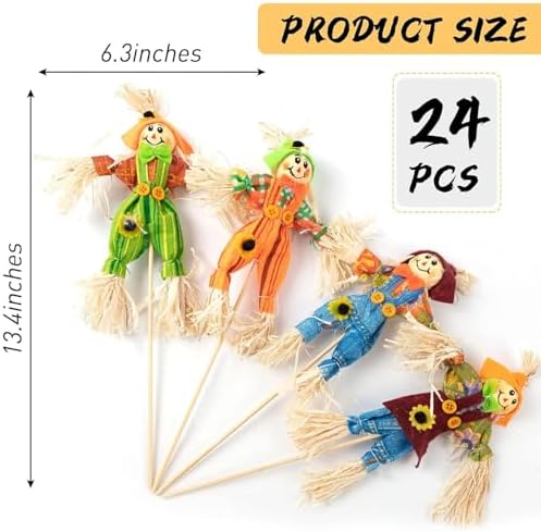 24 PCS Halloween Scarecrow Decorations, Scarecrows Fall Decor