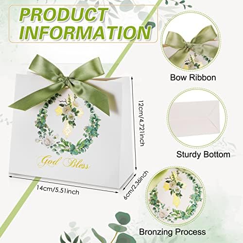 Colarr 36 Pieces First Communion Gift Bags Religious Baptism God Bless Paper Gift Party Favor Goodie Treat Candy Bags for Boys and Girls Christenings Easter Weddings Holiday Party Supplies (Pack of 2)