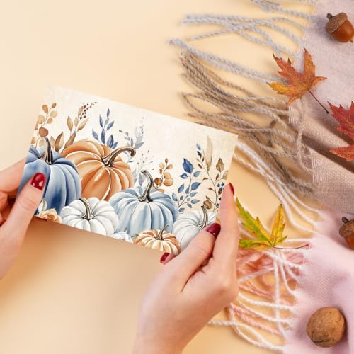 FYSUIMU 24 Pack Fall Cards Boxed Vintage Pumpkin Leaves Greeting Cards with Envelopes Stickers Autumn Blank Note Card for Thanksgiving Harvest Party Supplies, 4 x 6 Inch