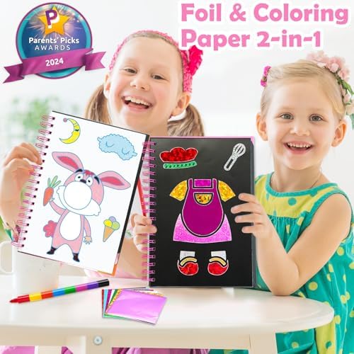 FUNNYB&G Foil Art Craft Kit for Kids, Sparkly Birthday Gift Toy for Girls