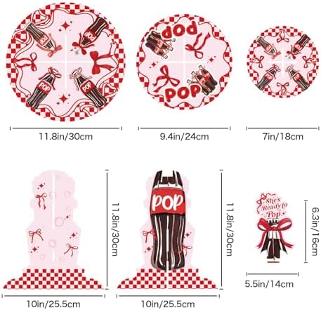 3 Tier Cupcake Stand for She's Ready to Pop Baby Shower Decorations - Red Soda Themed Cardboard Cupcake Tower, Reusable Dessert Display Cup Cake Tower Stand for Kids Birthday Party Supplies