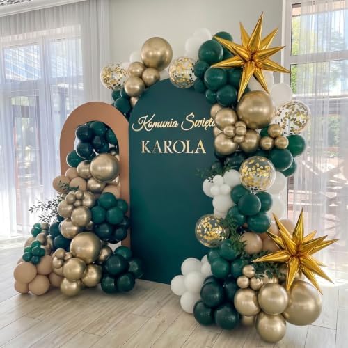 Emerald Green Gold Balloons Arch Kit for Wedding Birthday Party Decor