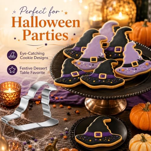 Large Witch Hat Cookie Cutter, Stainless Steel Magic Hat Shape
