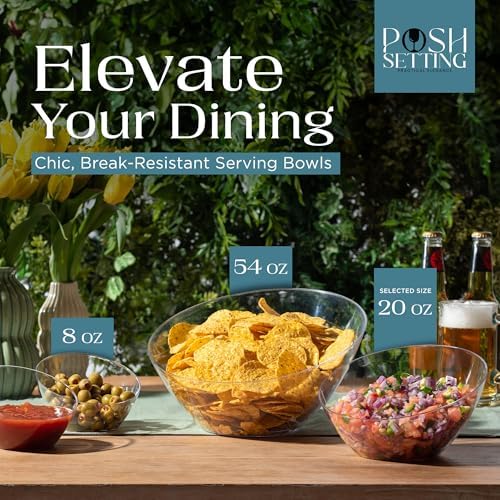 5 Pack Clear Angled Plastic Serving Bowl Disposable for Party Table 20oz