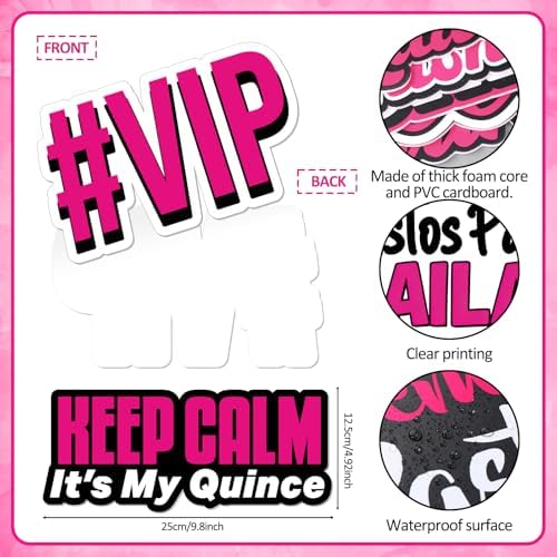 Beeveer 24 Pcs Spanish Quinceanera Photo Booth Props 9" PVC Signs