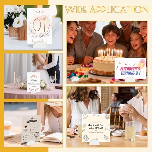 24Pcs White Wood Table Number Stands, Wood Place Card Holders