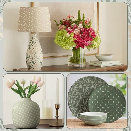 Tenceur 48 Pack 12 Styles Vintage Green Floral Decoupage Napkins, 13''
