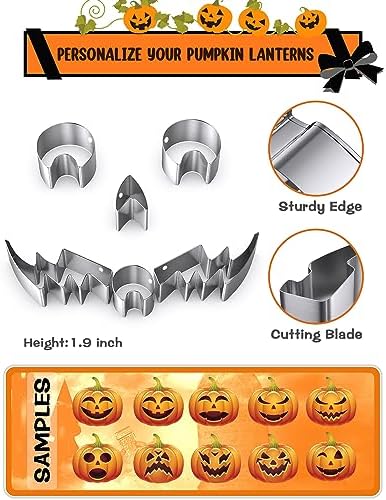 Pumpkin Carving Kit Tools & Stencils Set Halloween Cookie Cutters
