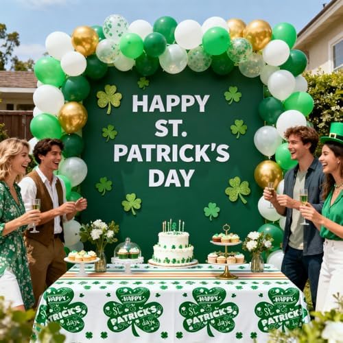 2Pack St. Patrick's Day Tablecloth Disposable Lucky Irish Party Decoration