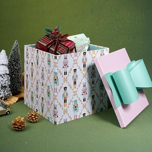 BIOBROWN Christmas Gift Boxes with Lids for Presents Nutcracker Design