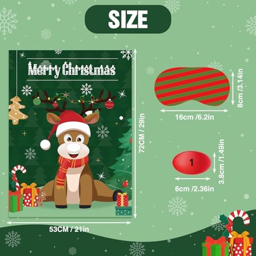 ASTARON Christmas Party Games for Kids, Pin the Hat on Reindeer