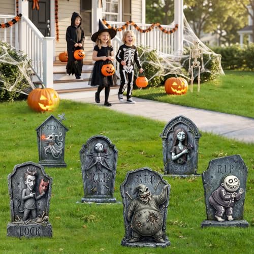 KLYRO 17 Inch Halloween Tombstones Outdoor Yard signs Graveyard Decorations