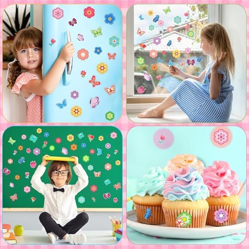 600Pcs Flower Foam Stickers Spring Butterfly Adhesive Stickers