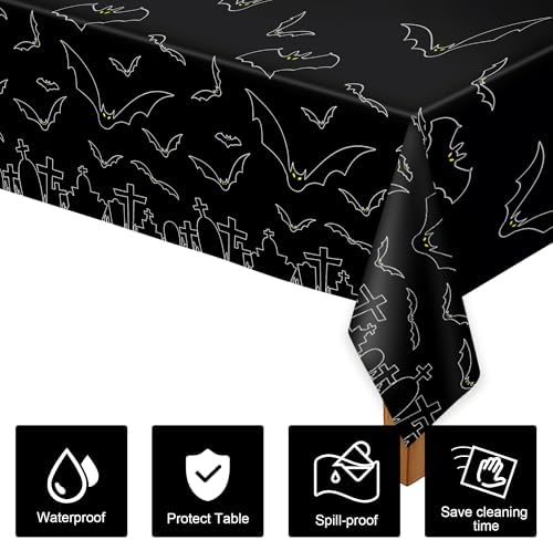 Childom 3 Pack Halloween Tablecloth Rectangle Table,Halloween Decorations