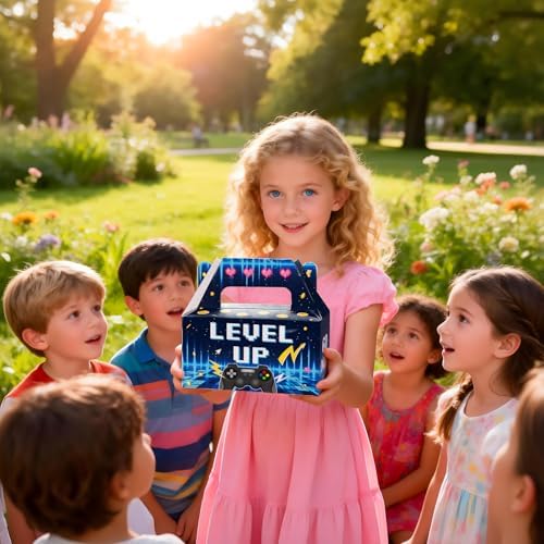 12 Pack Level Up Video Game Party Favor Boxes Gamer Birthday Goodie Bags