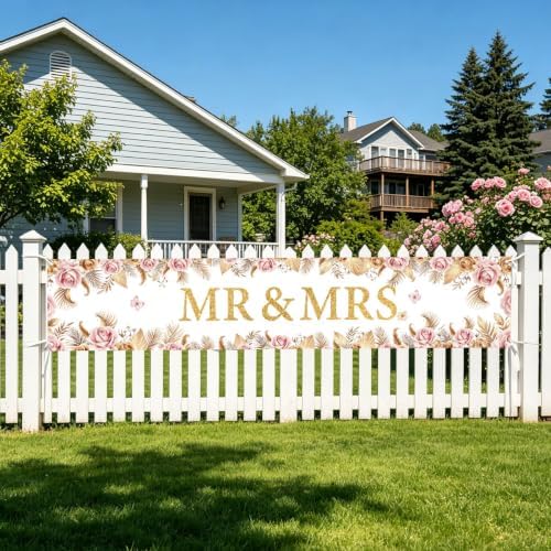 Mr And Mrs Wedding Decor Banner Decorations Party Hanging Sign