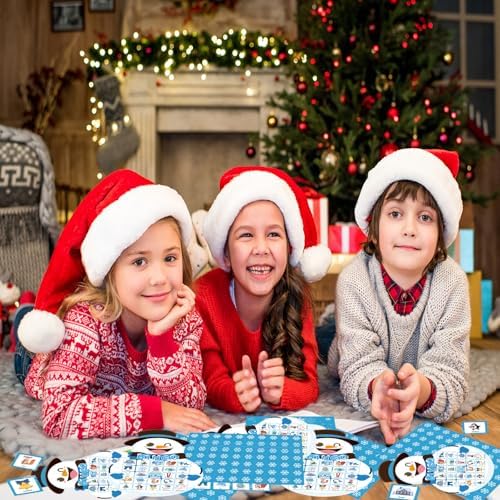 YQUQWN Winter Bingo Game, 24 Players Winter Snowman Bingo Cards Christmas Party Game for Family Classroom Office Holiday Favors Christmas Games Party Supplies