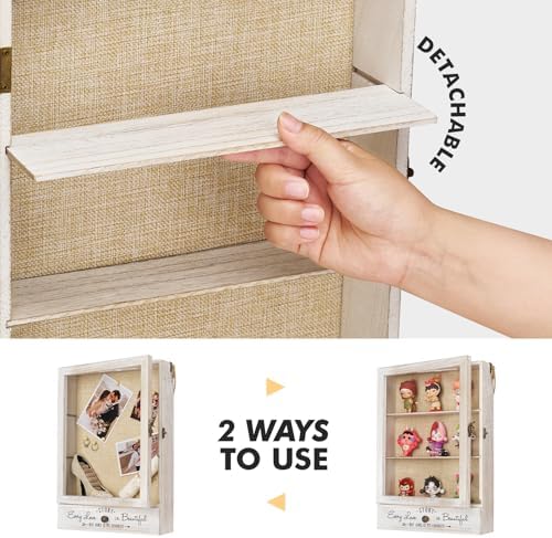 AW Bridal 11x16 Wedding Shadow Box Display Case, Bridal Shower Gifts, White
