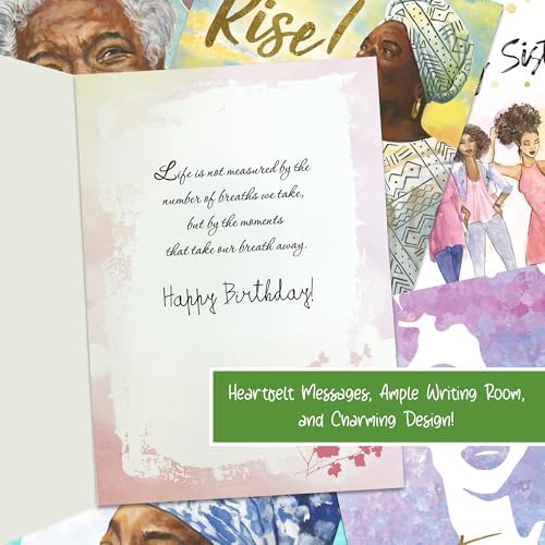 African American Expressions Maya Angelou Greeting Cards Assortment Box – 18 Inspirational Greeting Cards with Envelopes - Use for Birthday, Encouragement, Graduation, Sympathy, Mother's Day & More
