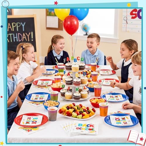Natnarr 50 Pcs Back To School Napkins, 6.5 Inch First Day of School Napkins
