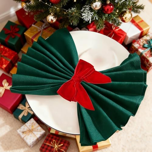 Christmas Napkin Rings Set of 6 for New Year,Wedding Table Decor