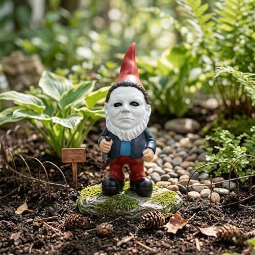 SPINNDO Horror Decor Halloween Decorations Indoor Garden Gnome Garden Statue Home Décor (B.red)