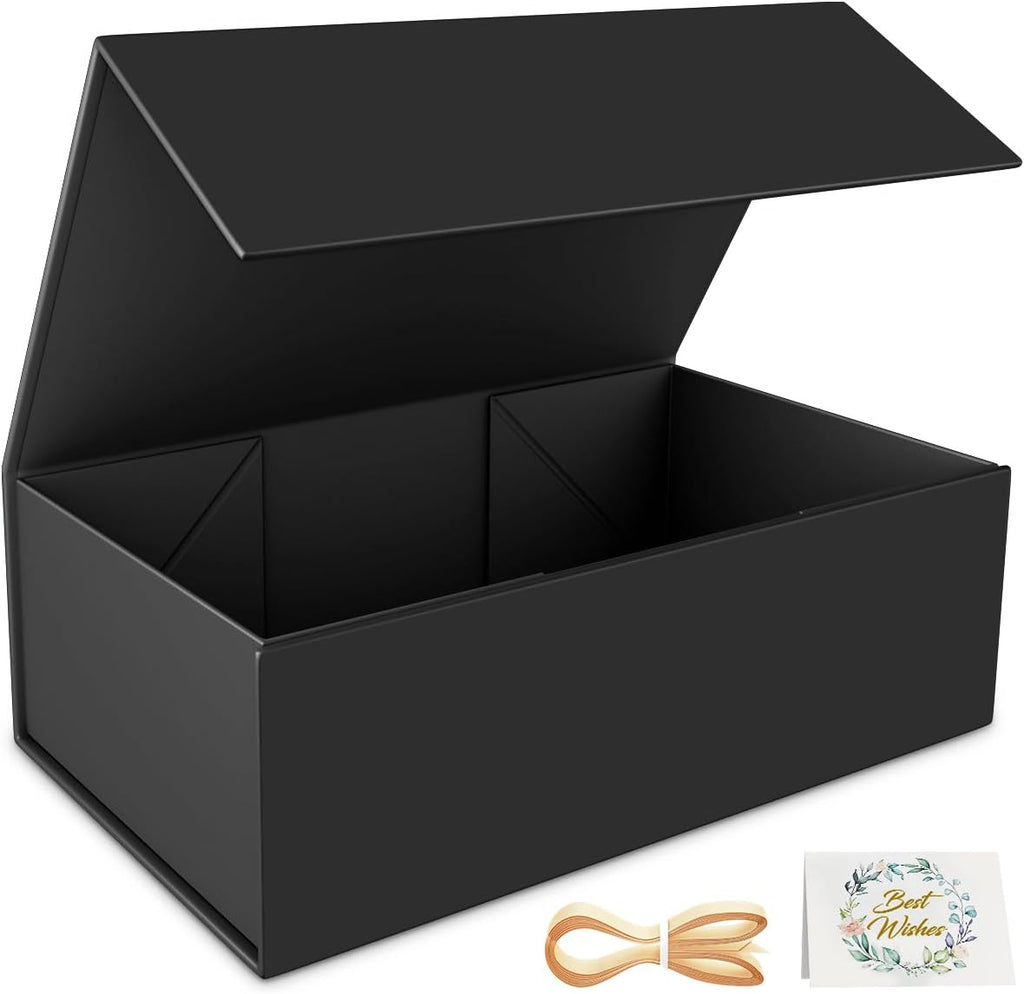 LIFELUM White Magnetic Gift Box for Wedding Presents, 8"x7"x3"