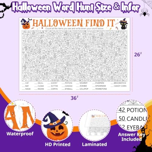 Giant Halloween Word Pattern Find It Game for Family Office Large Group