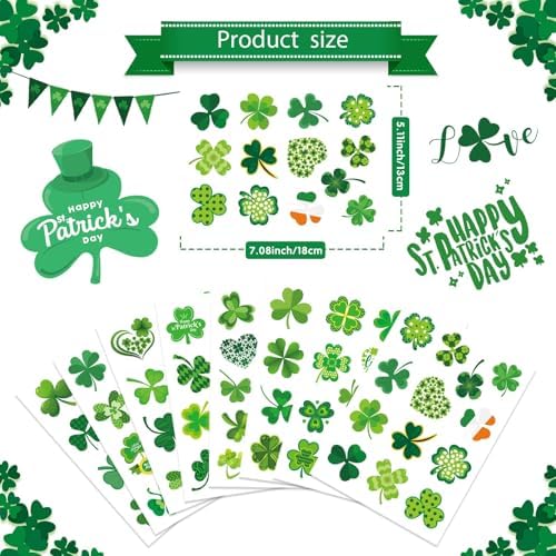 309 PCS St. Patrick's Day Stickers - 24 Sheets Lucky Shamrock Stickers