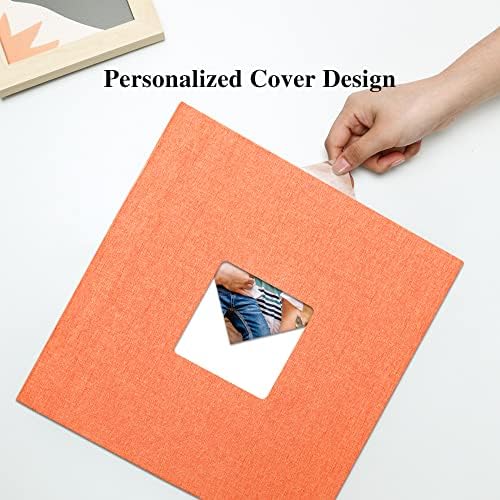 Vienrose Large Photo Album Self Adhesive for 4x6 8x10 10x12 Pictures Linen Scrapbook Album DIY 40 Blank Pages with A Metallic Pen