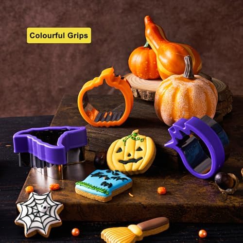 ETERSION Halloween Cookie Cutters, Stainless Steel, 9 Shapes 2-3 Inch