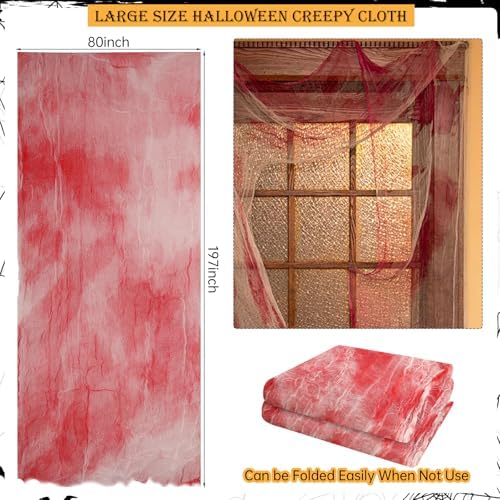 197x78.7in Halloween Creepy Cloth for Yard and Outdoor Decorations,Blood