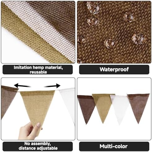 G2PLUS Pre-Strung Triangle Pennant Banner Decorative Flag Garland 36 PCS
