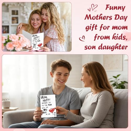 D4DREAM Mothers Day Card from Kids - Gen Z Funny Rizz No Cap Meme Trendy