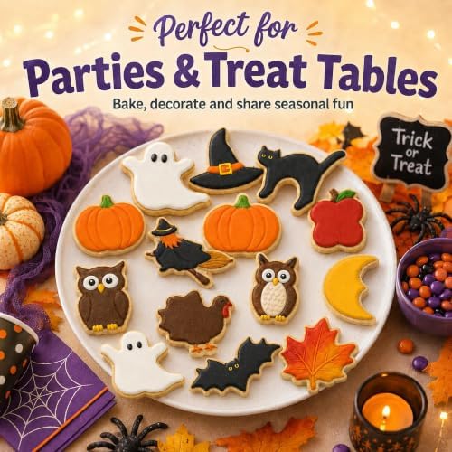 Mini Halloween Cookie Cutters Set,12 Pcs Stainless Steel Holiday Shapes